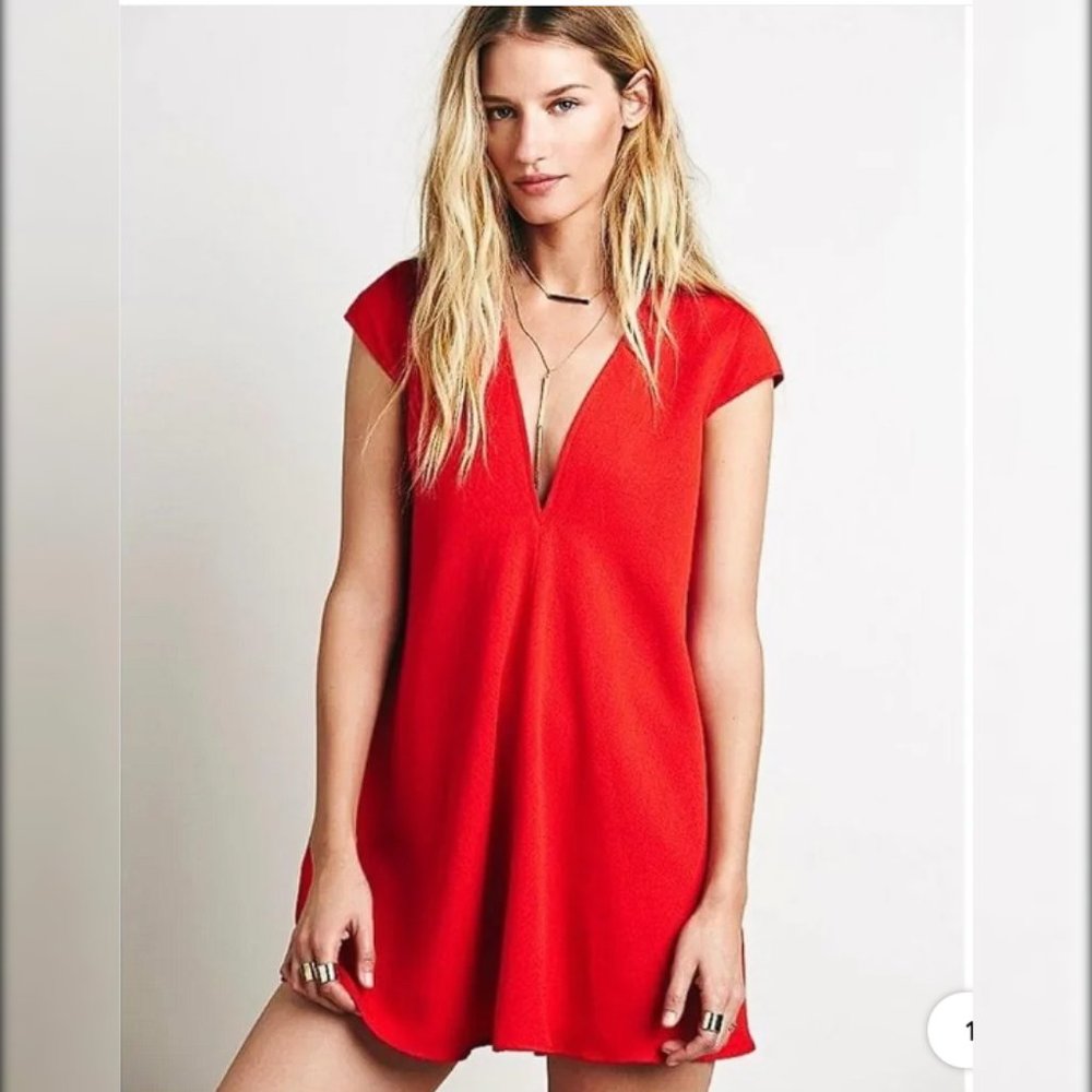 ASILIO 'Dusk Till Dawn' Red Cap Sleeve Mini Dress